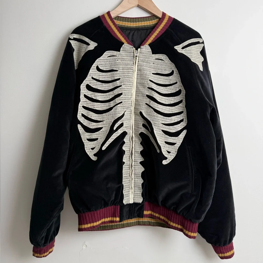 Kapital “Bone” Velvet Sukajan Jacket — Navy — Made in Japan - Picture 2 of 12